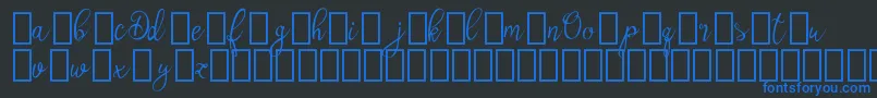Fonte OlyberDemo – fontes azuis em um fundo preto