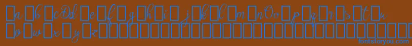OlyberDemo Font – Blue Fonts on Brown Background
