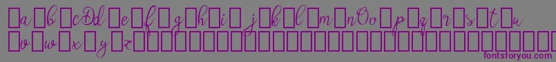 フォントOlyberDemo – 紫色のフォント、灰色の背景