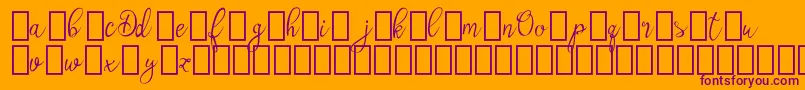OlyberDemo-fontti – violetit fontit oranssilla taustalla