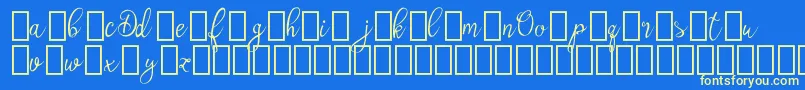 フォントOlyberDemo – 黄色の文字、青い背景