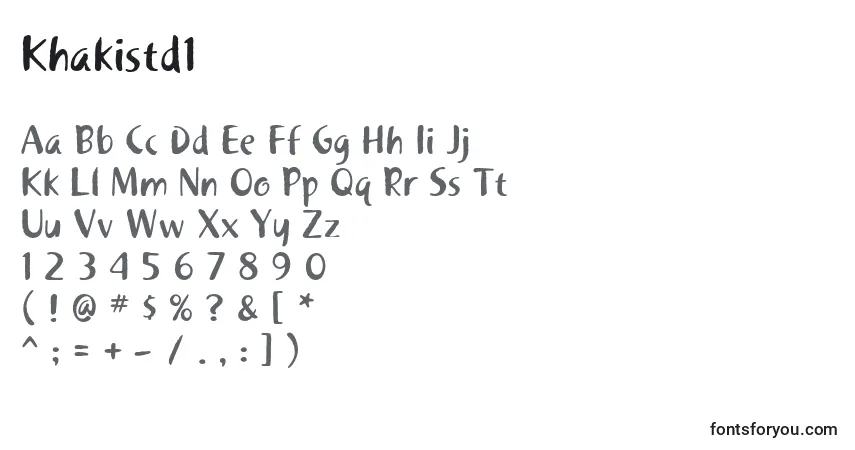 Шрифт Khakistd1 – алфавит, цифры, специальные символы