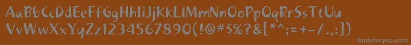 フォントKhakistd1 – 茶色の背景に灰色の文字