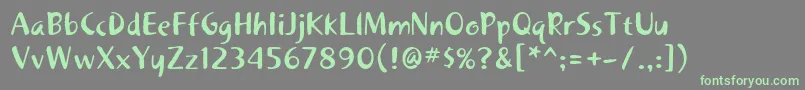 フォントKhakistd1 – 灰色の背景に緑のフォント