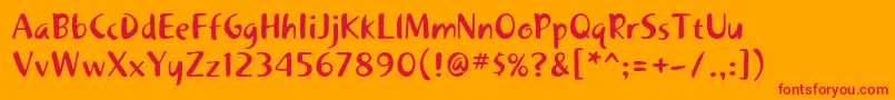 Khakistd1 Font – Red Fonts on Orange Background