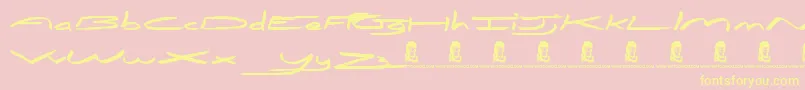 AbrahamsWish Font – Yellow Fonts on Pink Background