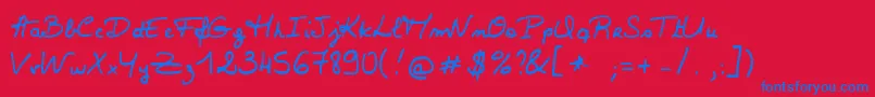 Valerie Font – Blue Fonts on Red Background