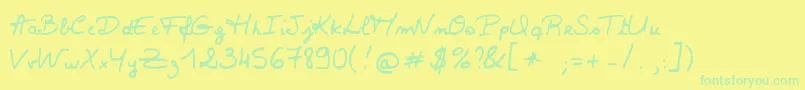 Шрифт Valerie – зелёные шрифты на жёлтом фоне