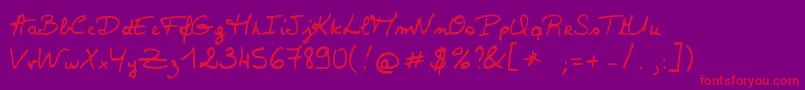 Valerie Font – Red Fonts on Purple Background