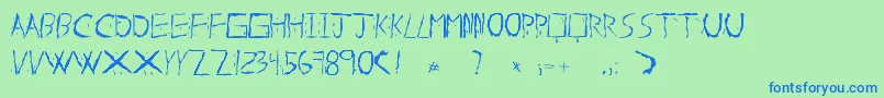 Więcej informacji o czcionce AboutDead Czcionka AboutDead – niebieskie czcionki na zielonym tle