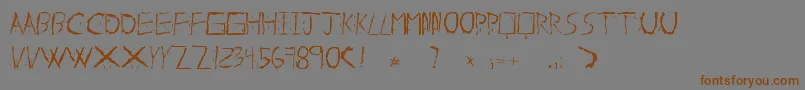 AboutDead-Schriftart – Braune Schriften auf grauem Hintergrund