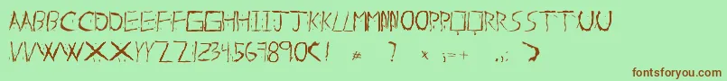AboutDead-Schriftart – Braune Schriften auf grünem Hintergrund