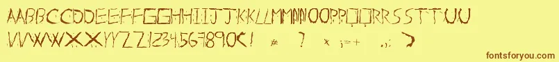 AboutDead Font – Brown Fonts on Yellow Background