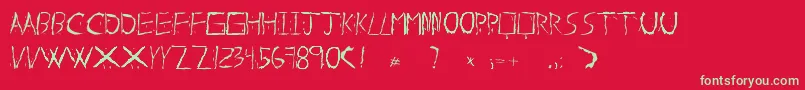 AboutDead Font – Green Fonts on Red Background