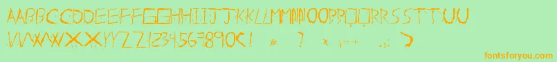 AboutDead Font – Orange Fonts on Green Background