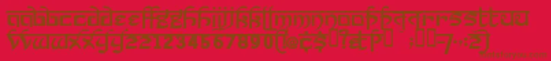 フォントPrakrta – 赤い背景に茶色の文字