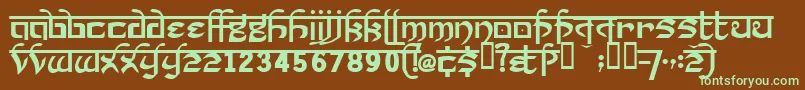 Шрифт Prakrta – зелёные шрифты на коричневом фоне