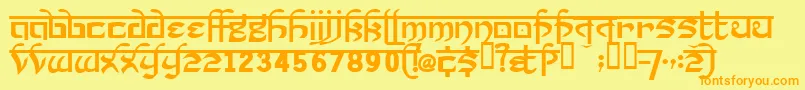 Prakrta Font – Orange Fonts on Yellow Background