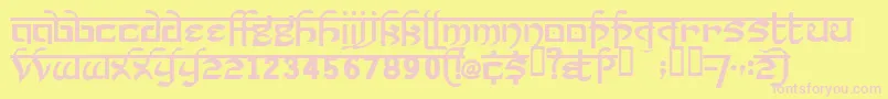 Prakrta Font – Pink Fonts on Yellow Background