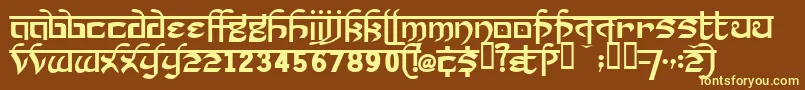 Шрифт Prakrta – жёлтые шрифты на коричневом фоне