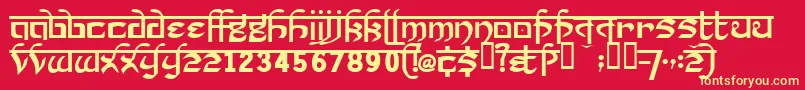 Prakrta Font – Yellow Fonts on Red Background