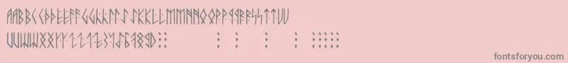 Runicaltnoc-fontti – harmaat kirjasimet vaaleanpunaisella taustalla
