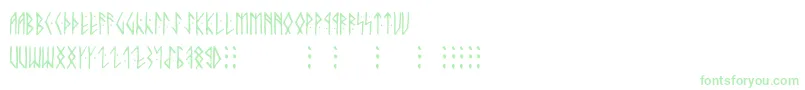 Runicaltnoc-fontti – vihreät fontit valkoisella taustalla