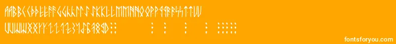 Runicaltnoc Font – White Fonts on Orange Background