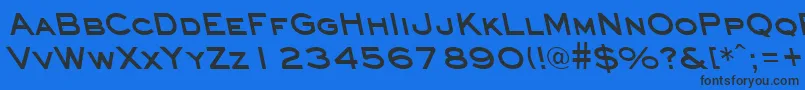 Шрифт EyechartbackslantBold – чёрные шрифты на синем фоне