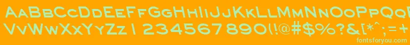 EyechartbackslantBold-Schriftart – Grüne Schriften auf orangefarbenem Hintergrund