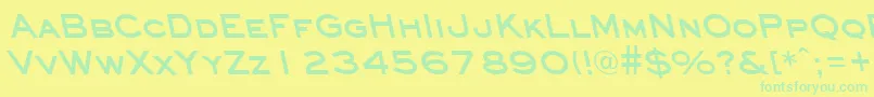 EyechartbackslantBold Font – Green Fonts on Yellow Background