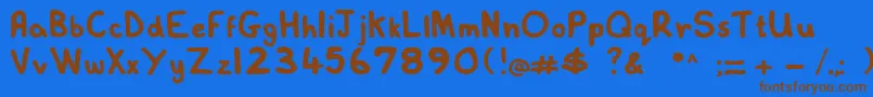 Lovelexiehandwritten Font – Brown Fonts on Blue Background