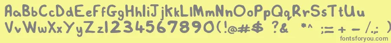 Czcionka Lovelexiehandwritten – szare czcionki na żółtym tle