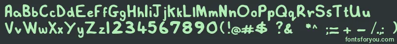 フォントLovelexiehandwritten – 黒い背景に緑の文字