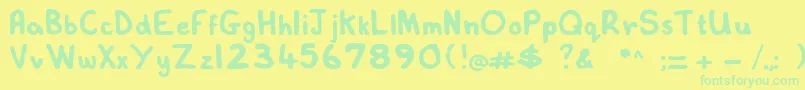 Lovelexiehandwritten Font – Green Fonts on Yellow Background