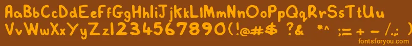 Lovelexiehandwritten Font – Orange Fonts on Brown Background