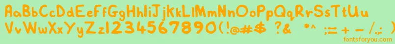 Lovelexiehandwritten Font – Orange Fonts on Green Background