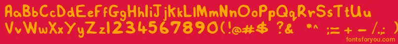 Lovelexiehandwritten Font – Orange Fonts on Red Background