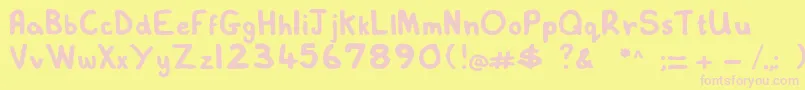 Czcionka Lovelexiehandwritten – różowe czcionki na żółtym tle