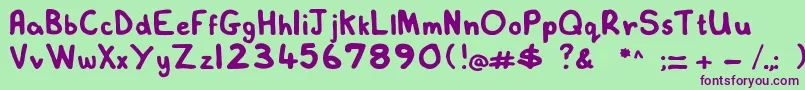 Lovelexiehandwritten Font – Purple Fonts on Green Background