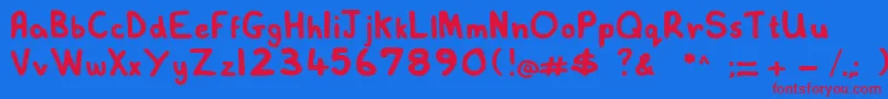 Lovelexiehandwritten Font – Red Fonts on Blue Background