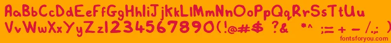 Lovelexiehandwritten Font – Red Fonts on Orange Background