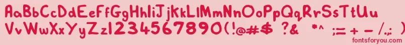 Lovelexiehandwritten Font – Red Fonts on Pink Background