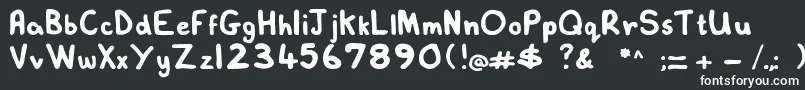 フォントLovelexiehandwritten – 黒い背景に白い文字