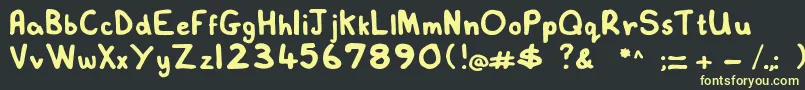Lovelexiehandwritten Font – Yellow Fonts on Black Background