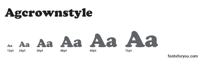 Größen der Schriftart Agcrownstyle