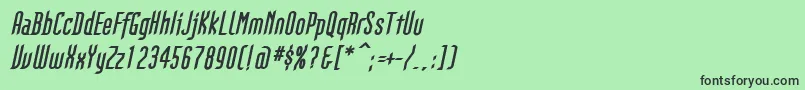 Czcionka GothikkaBolditalic – czarne czcionki na zielonym tle