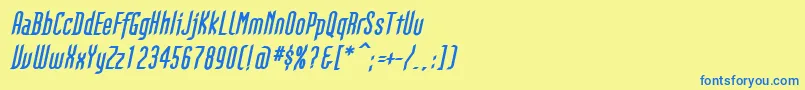 Czcionka GothikkaBolditalic – niebieskie czcionki na żółtym tle