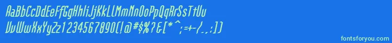 フォントGothikkaBolditalic – 青い背景に緑のフォント