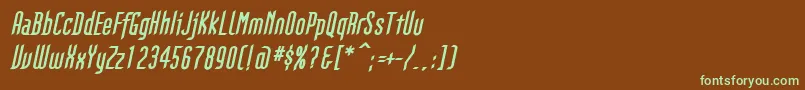 GothikkaBolditalic Font – Green Fonts on Brown Background